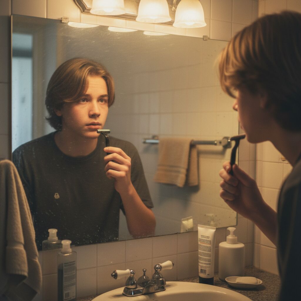 premier rasage moustache ado