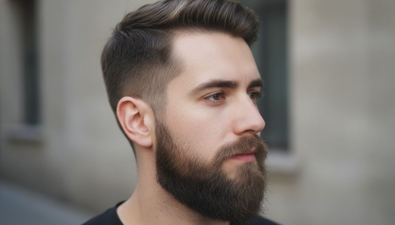 Découvrez la coupe barbe dégradée homme, une style moderne et élégant qui met en valeur votre visage avec un dégradé net et soigné. Parfait pour un look raffiné et tendance.
