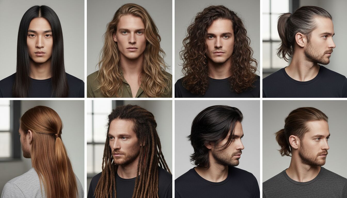 coupe cheveux long homme sans barbe​