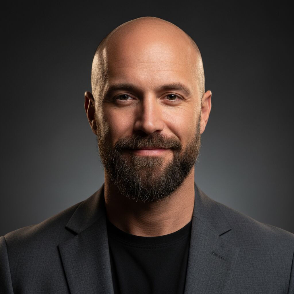 coupe homme chauve avec barbe