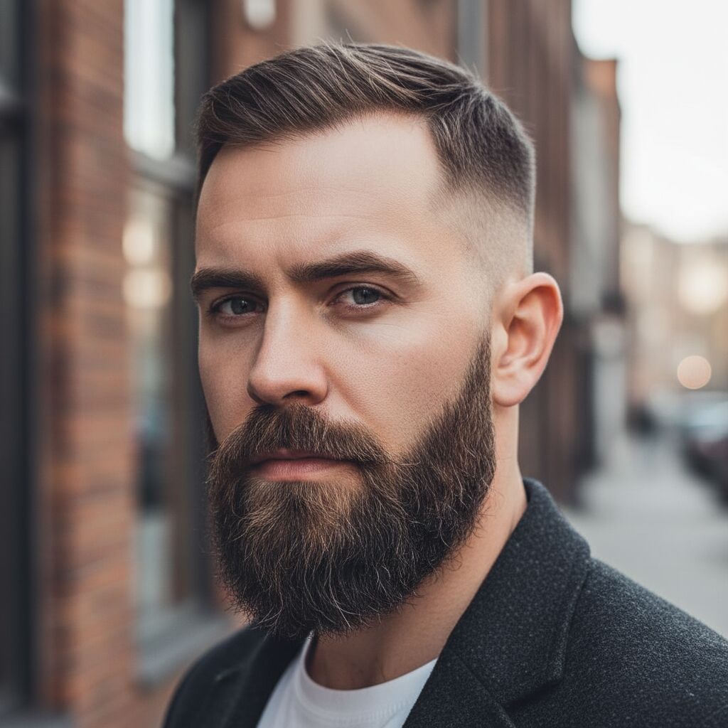 barbe dégradée homme